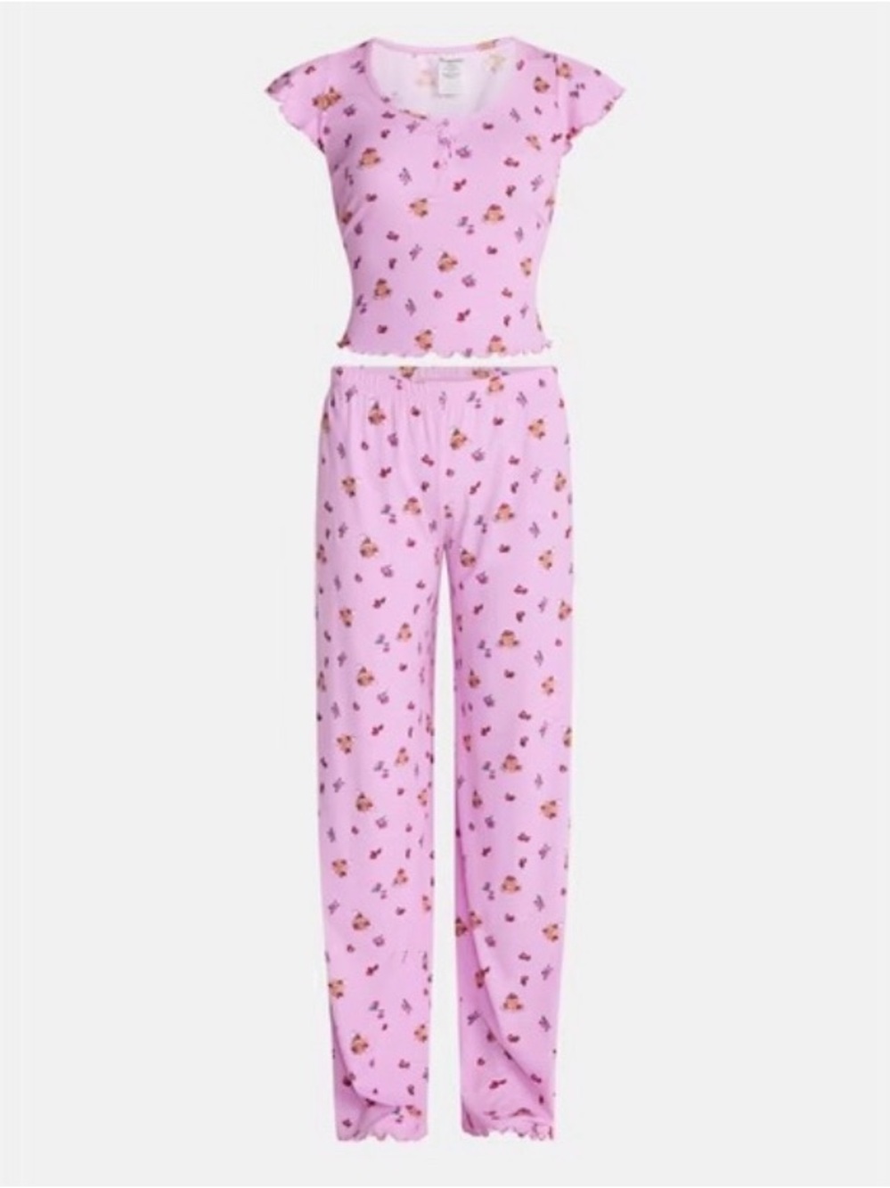 Henley Top and Pants Sleep Set, 2-Piece, Women's